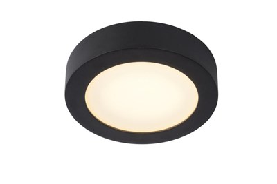 Lucide BRICE-LED - Flush ceiling light Bathroom - Ø 18 cm - LED Dim. - 1x12W 3000K - IP44 - Black