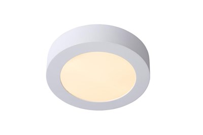 Lucide BRICE-LED - Lámpara de techo Baño - Ø 18 cm - LED Regul. - 1x12W 3000K - IP44 - Blanco
