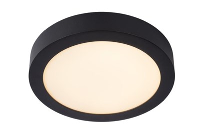 Lucide BRICE-LED - Lámpara de techo Baño - Ø 24 cm - LED Regul. - 1x15W 3000K - IP44 - Negro