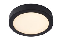 Lucide BRICE-LED - Flush ceiling light Bathroom - Ø 24 cm - LED Dim. - 1x15W 3000K - IP44 - Black on