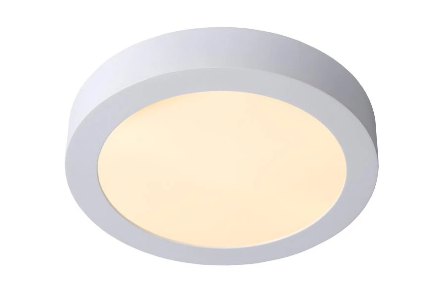 Lucide BRICE-LED - Flush ceiling light Bathroom - Ø 24 cm - LED Dim. - 1x15W 3000K - IP44 - White - on 1