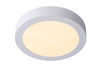 Lucide BRICE-LED - Deckenleuchte Badezimmer - Ø 24 cm - LED Dim. - 1x15W 3000K - IP44 - Weiß EINgeschaltet 1