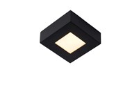 Lucide BRICE-LED - Deckenleuchte Badezimmer - LED Dim. - 1x8W 3000K - IP44 - Schwarz AAN