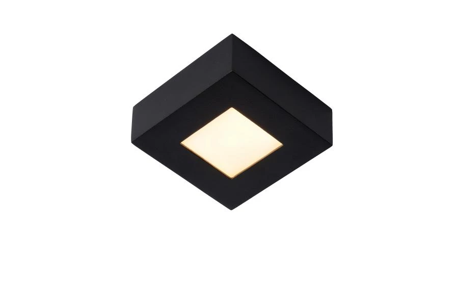 Lucide BRICE-LED - Deckenleuchte Badezimmer - LED Dim. - 1x8W 3000K - IP44 - Schwarz - AAN