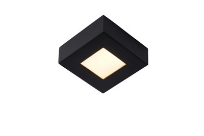 Lucide BRICE-LED - Lámpara de techo Baño - LED Regul. - 1x8W 3000K - IP44 - Negro