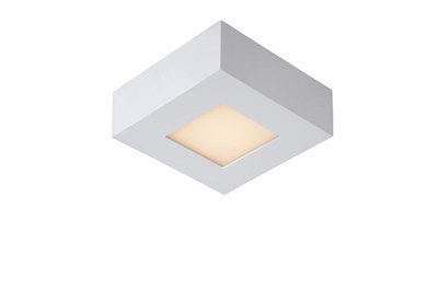 Lucide BRICE-LED - Plafonnière Badkamer - LED Dimb. - 1x8W 3000K - IP44 - Wit