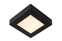 Lucide BRICE-LED - Flush ceiling light Bathroom - LED Dim. - 1x15W 3000K - IP44 - Black on