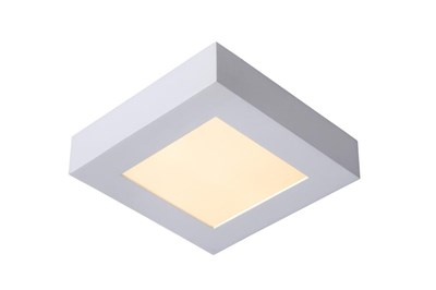 Lucide BRICE-LED - Plafonnière Badkamer - LED Dimb. - 1x15W 3000K - IP44 - Wit