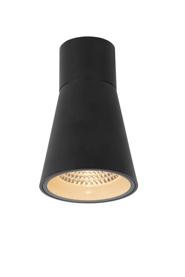 Lucide DERBY - Plafonnière Binnen/Buiten - LED - 1x9W 2700K - IP65 - Zwart - aan