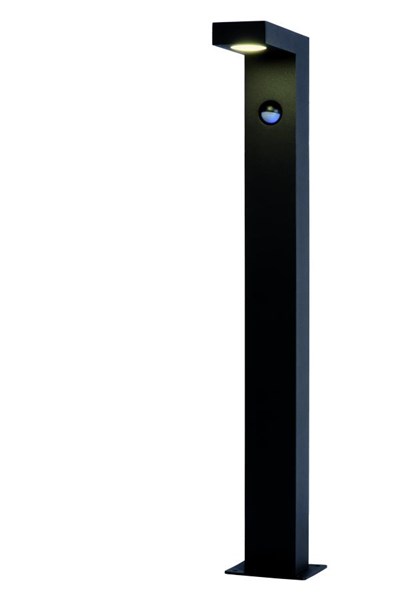 Lucide TEXAS-IR - Pollerleuchte Außen - LED - 1x7W 3000K - IP54 - Bewegungssensor - Anthrazit