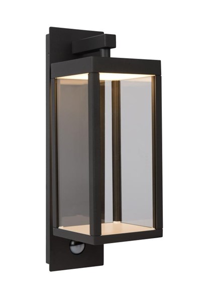 Lucide CLAIRETTE - Wall light Indoor/Outdoor - LED - 1x15W 3000K - IP54 - Motion Sensor - Anthracite