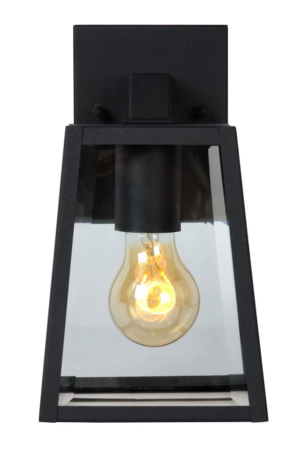 Lucide MATSLOT - Wall light Indoor/Outdoor - 1xE27 - IP23 - Black - on