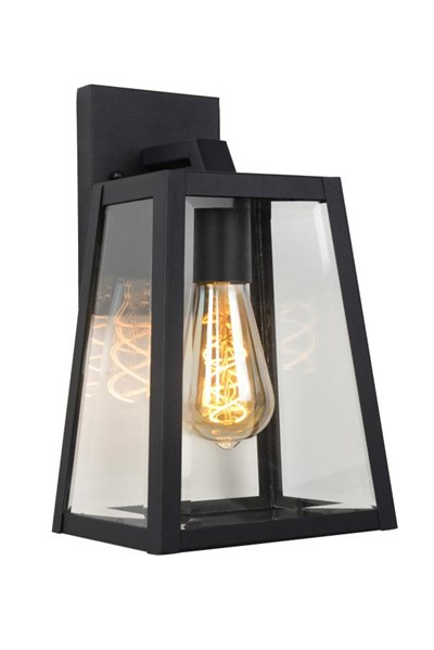 Lucide MATSLOT - Wandlamp Binnen/Buiten - 1xE27 - IP23 - Zwart