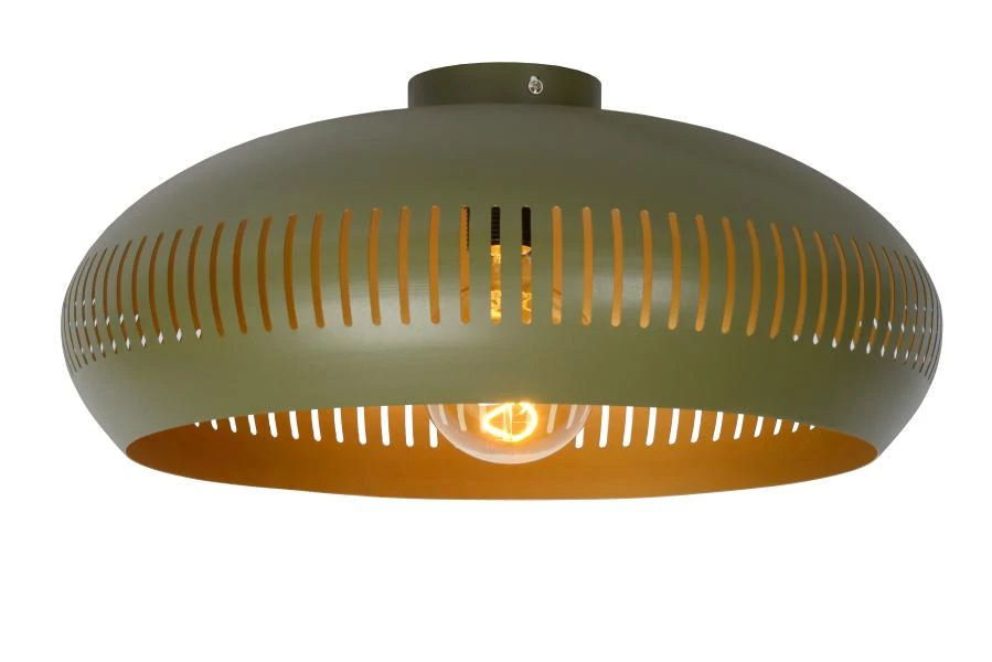 Lucide RAYCO - Plafonnière - Ø 45 cm - 1xE27 - Groen - aan 3