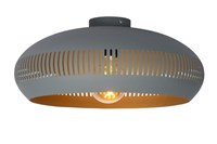 Lucide RAYCO - Plafonnière - Ø 45 cm - 1xE27 - Grijs aan 6