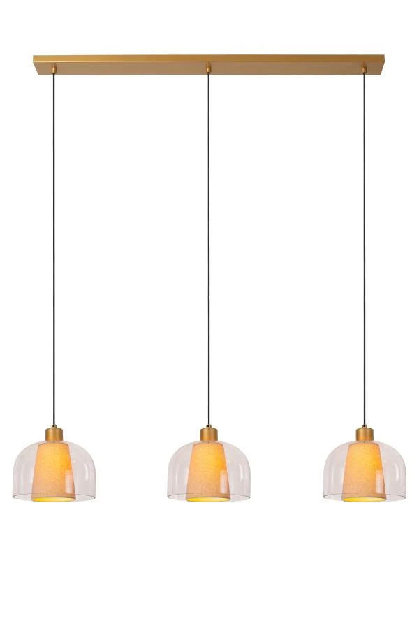 Lucide GUNHILD - Pendant light - 3xE27 - Transparant - on