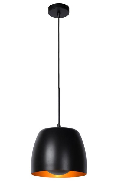 Lucide NOLAN - Lámpara colgante - Ø 24 cm - 1xE27 - Negro