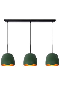 Lucide NOLAN - Hanglamp - 3xE27 - Groen aan 3