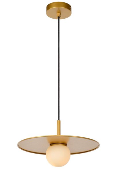 Lucide TOPHER - Hanglamp - Ø 30 cm - 1xG9 - Mat Goud / Messing