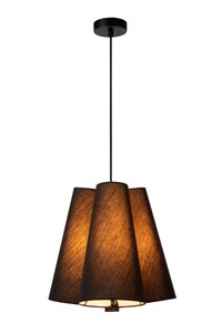 Lucide GREGORY - Hanglamp - Ø 34,3 cm - 3xE27 - Zwart aan