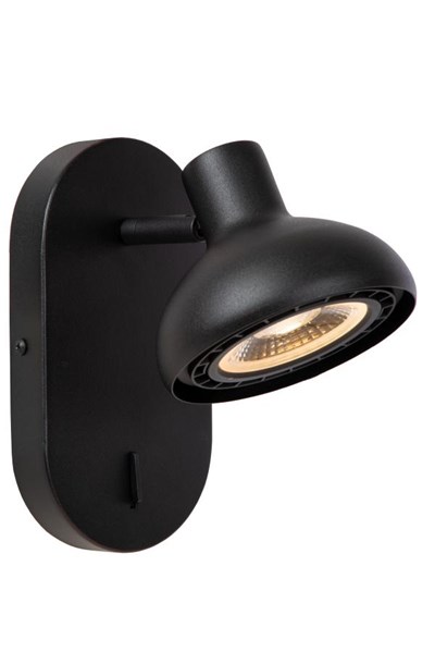 Lucide SENSAS - Lampe de chevet / Applique mural - 1xGU10 (ES111) - Noir