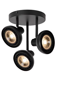 Lucide SENSAS - Ceiling spotlight - Ø 25,8 cm - 3xGU10 (ES111) - Black on