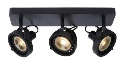 Lucide TALA LED - Ceiling spotlight - LED Dim to warm - GU10 (ES111) - 3x12W 2200K/3000K - Black