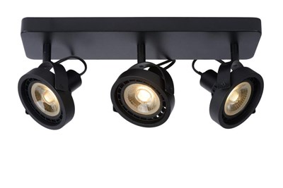 Lucide TALA LED - Ceiling spotlight - LED Dim to warm - GU10 - 3x12W 2200K/3000K - Black