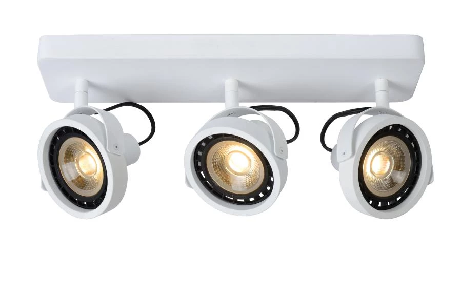 Lucide TALA LED - Spot plafond - LED Dim to warm - GU10 - 3x12W 2200K/3000K - Blanc - allumé 1