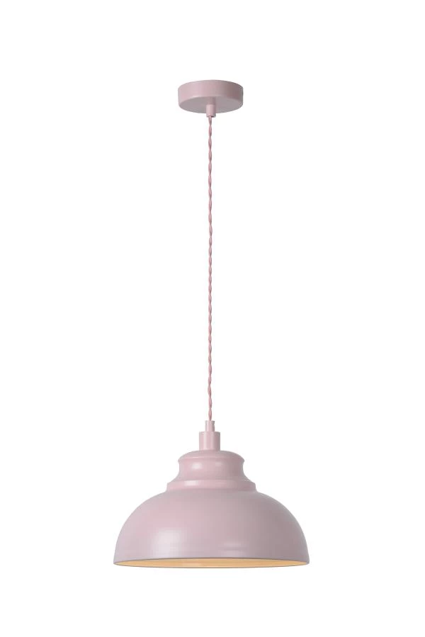 Lucide ISLA - Hanglamp - Ø 29 cm - 1xE14 - Roze - aan 6