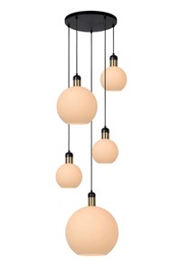 Lucide JULIUS - Pendant light - 5xE27 - Opal on 1