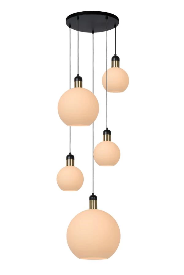 Lucide JULIUS - Pendant light - 5xE27 - Opal - on 1