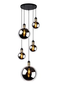 Lucide JULIUS - Pendant light - 5xE27 - Smoke Grey on 5