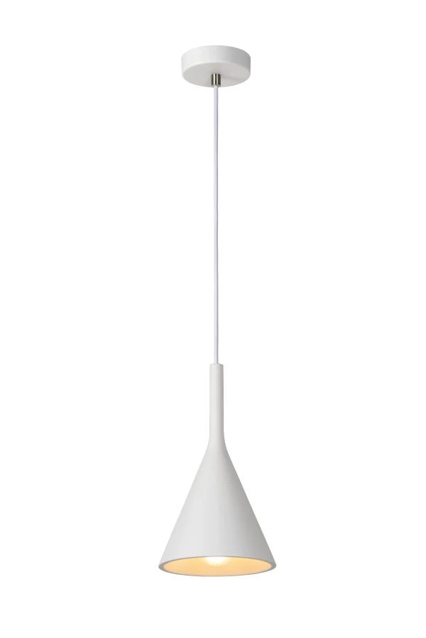 Lucide GIPSY - Hanglamp - Ø 16,5 cm - 1xE27 - Wit - aan 1