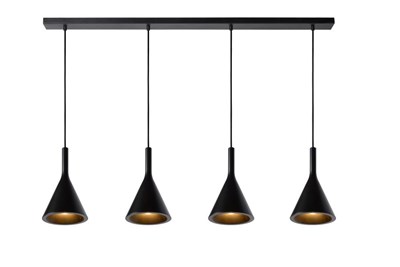 Lucide GIPSY - Pendant light - 4xE27 - Black