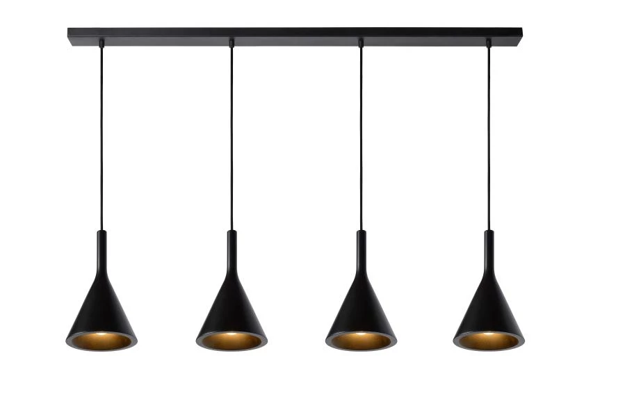 Lucide GIPSY - Pendant light - 4xE27 - Black - on