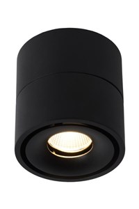 Lucide YUMIKO - Plafondspot - Ø 7,8 cm - LED Dimb. - 1x10W 2700K - Zwart aan