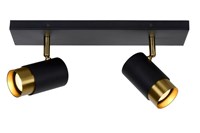 Lucide FLORIS - Spot plafond - 2xGU10 - Noir allumé