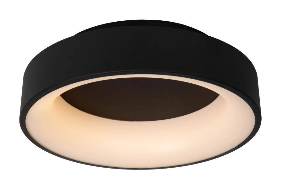 Lucide MIRAGE - Flush ceiling light - Ø 38 cm - LED Dim. - 1x22W 2700K - Black - on