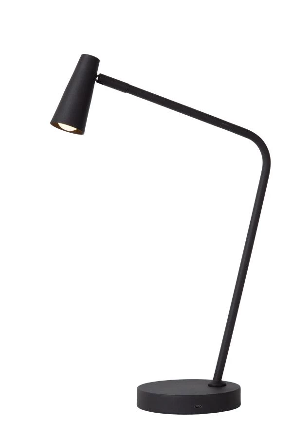 Lucide STIRLING - Lampe de table Rechargeable - Batterie/Piles - LED Dim. - 1x3W 2700K - 3 StepDim - Noir - AAN