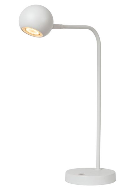 Lucide COMET - Lámpara de lectura Recargable - Batería/acumulador - LED Regul. - 1x3W 2700K - 3 StepDim - Blanco