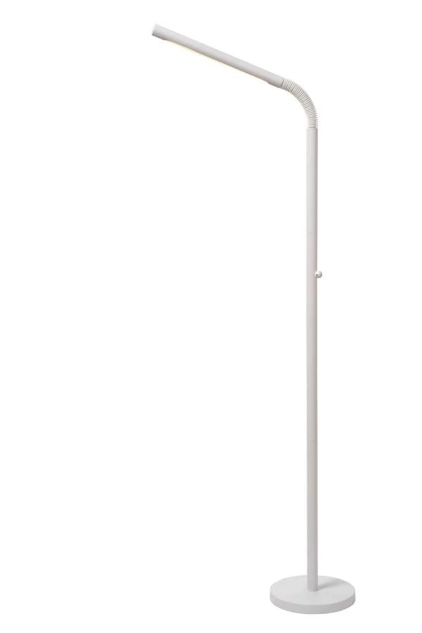 Lucide GILLY - wiederaufladbare Stehlampe Mit Leselampe - Akku/Batterie - LED Dim. - 1x3W 2700K - Weiß - EINgeschaltet 1