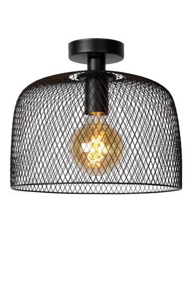 Lucide MESH - Flush ceiling light - Ø 29,5 cm - 1xE27 - Black