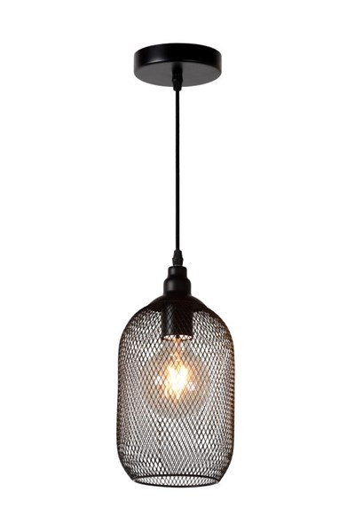 Lucide MESH - Hanglamp - Ø 15 cm - 1xE27 - Zwart