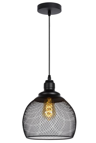 Lucide MESH - Hanglamp - Ø 22 cm - 1xE27 - Zwart