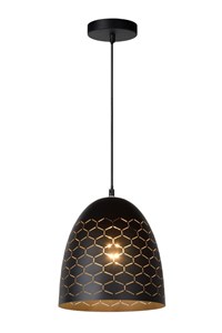 Lucide GALLA - Hanglamp - Ø 25 cm - 1xE27 - Zwart aan