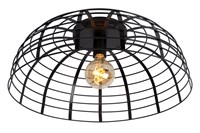 Lucide ELODIE - Plafonnière - Ø 56 cm - 1xE27 - Zwart aan