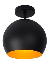 Lucide BINK - Deckenleuchte - Ø 24,5 cm - 1xE27 - Schwarz EINgeschaltet