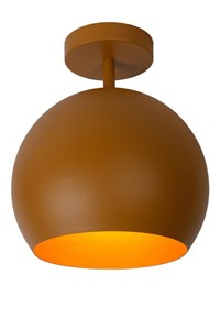 Lucide BINK - Deckenleuchte - Ø 24,5 cm - 1xE27 - Ockergelb EINgeschaltet 4
