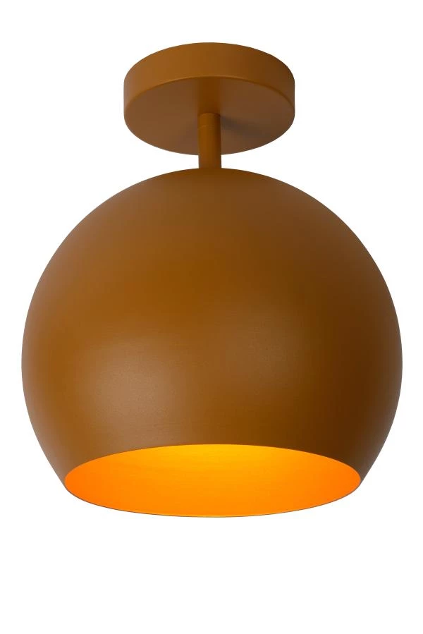 Lucide BINK - Plafonnière - Ø 24,5 cm - 1xE27 - Okergeel - aan 4